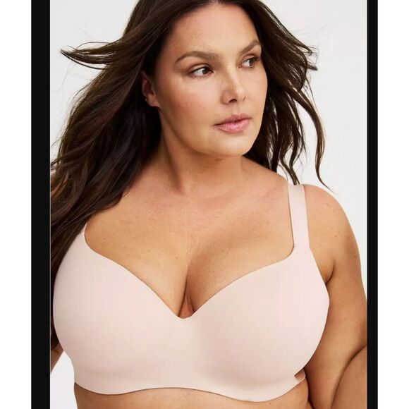 Torrid 36D Lightly Lined Smooth Flex Balconette Bra nude beige wired NWT - Picture 1 of 11